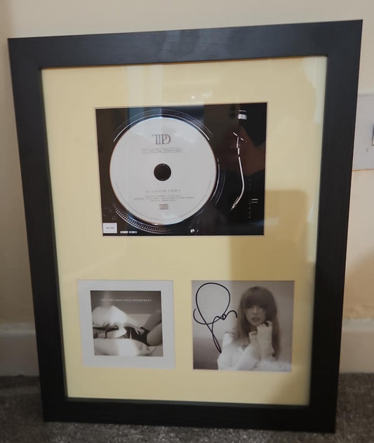 Framed Taylor Swift Signed Album “TTPD” Autographed CD